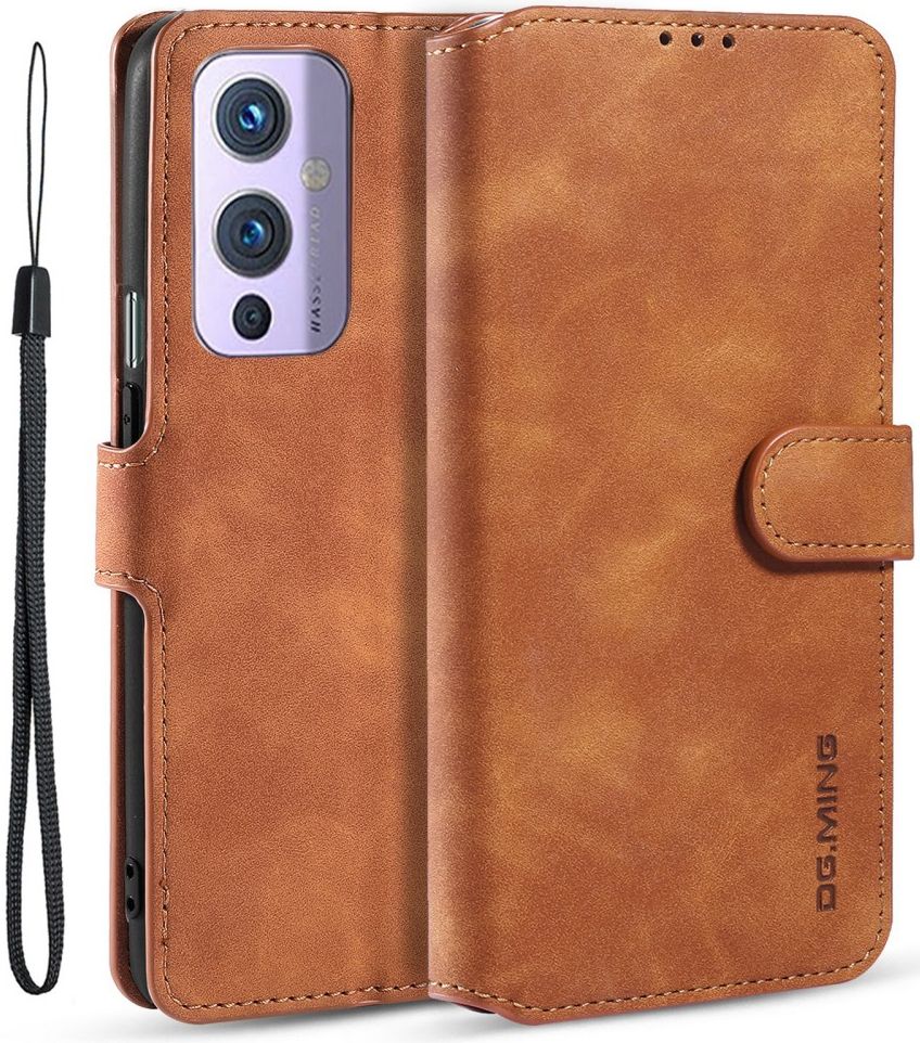 DG Ming OnePlus 9 Hoesje Retro Wallet Book Case Bruin afbeelding 2