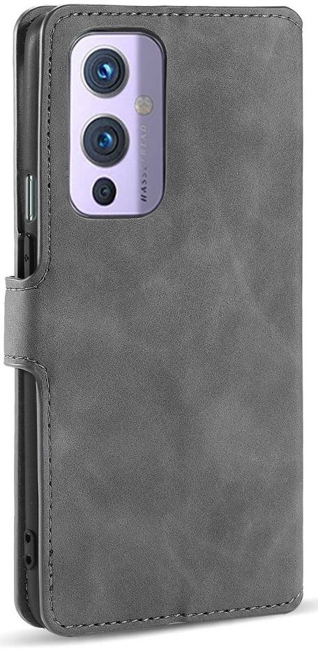 DG Ming OnePlus 9 Hoesje Retro Wallet Book Case Grijs afbeelding 5