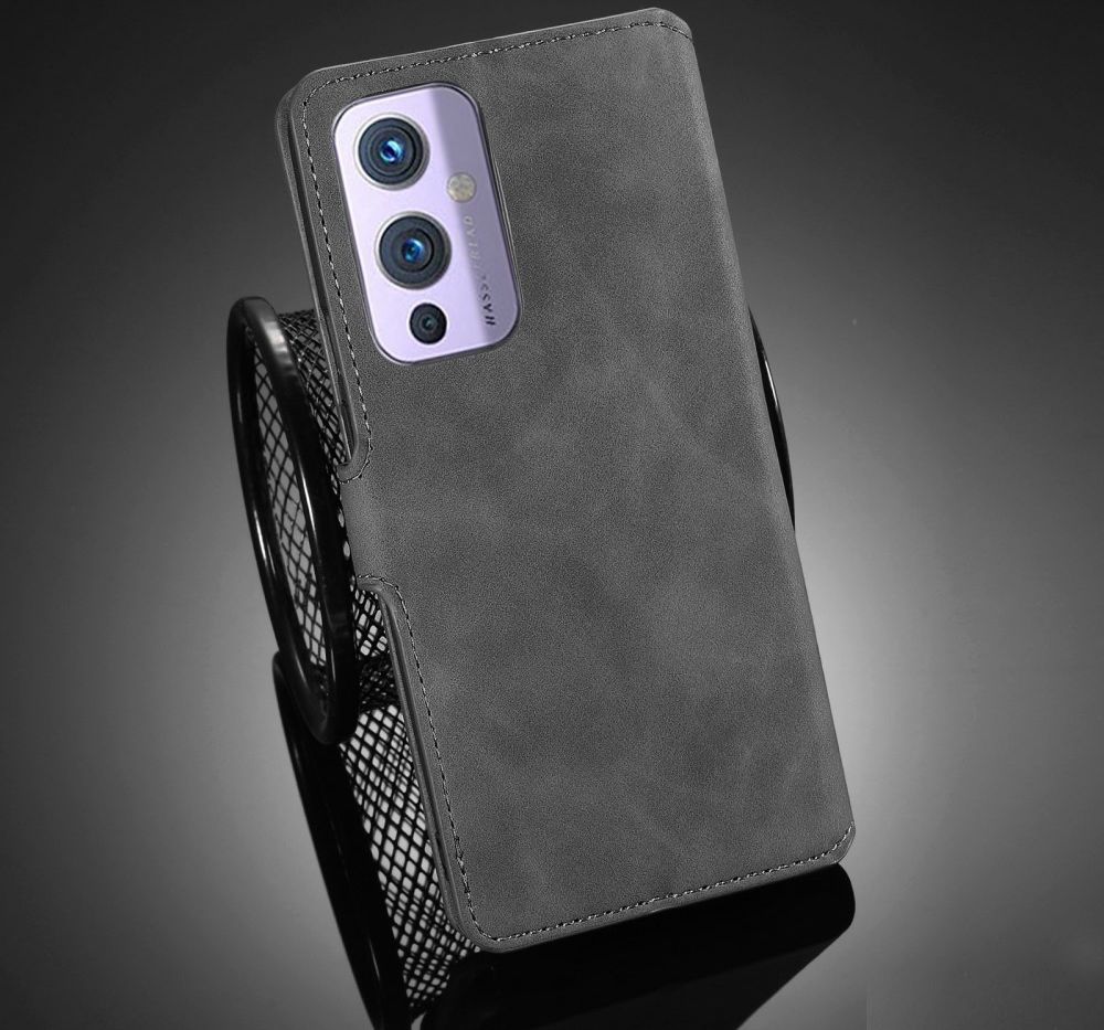 DG Ming OnePlus 9 Hoesje Retro Wallet Book Case Grijs afbeelding 9
