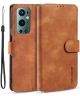 DG Ming OnePlus 9 Pro Hoesje Retro Wallet Book Case Bruin