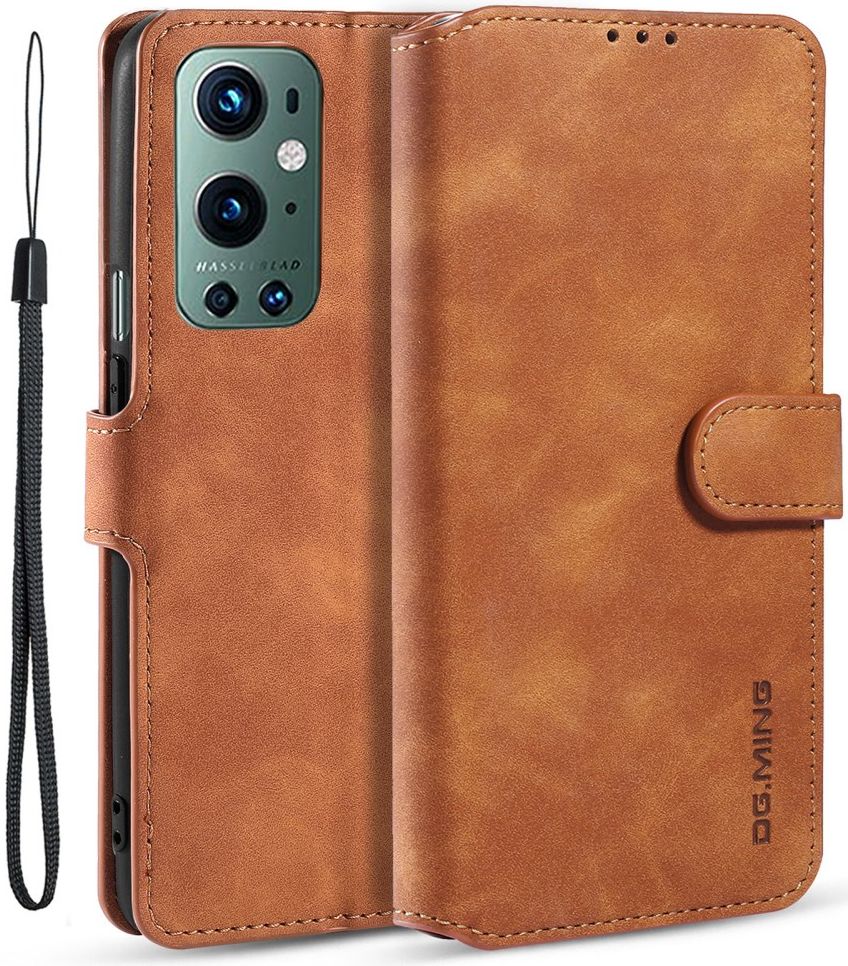 DG Ming OnePlus 9 Pro Hoesje Retro Wallet Book Case Bruin afbeelding 2