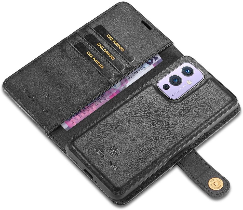 OnePlus 9 Hoesje 2-in-1 Book Case en Back Cover Zwart afbeelding 2