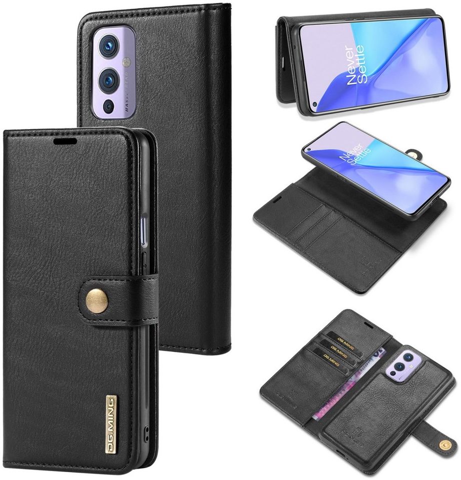 OnePlus 9 Hoesje 2-in-1 Book Case en Back Cover Zwart afbeelding 6