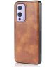 OnePlus 9 Hoesje 2-in-1 Book Case en Back Cover Bruin