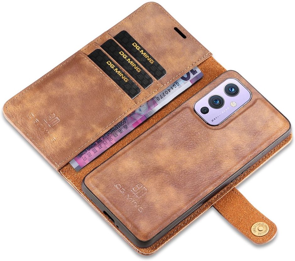 OnePlus 9 Hoesje 2-in-1 Book Case en Back Cover Bruin afbeelding 2