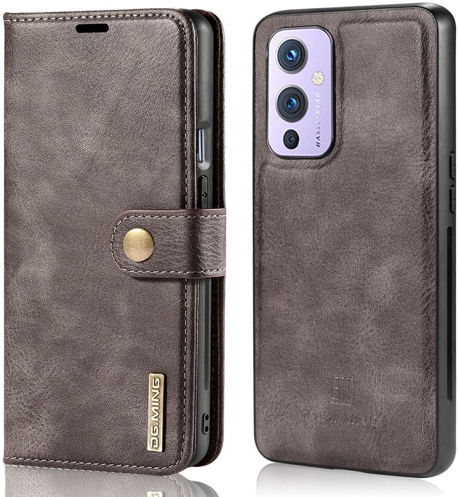 OnePlus 9 Hoesje 2-in-1 Book Case en Back Cover Grijs afbeelding 5