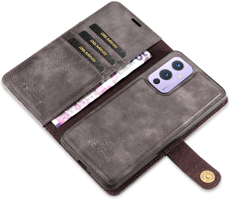 OnePlus 9 Hoesje 2-in-1 Book Case en Back Cover Grijs afbeelding 2