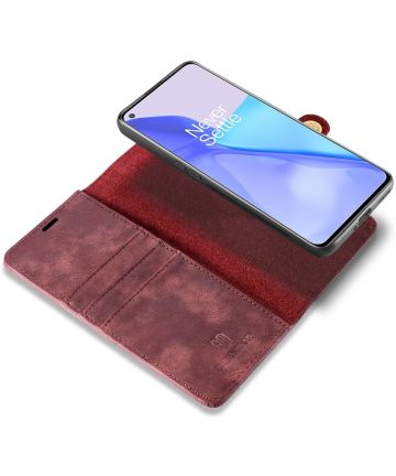 OnePlus 9 Hoesje 2-in-1 Book Case en Back Cover Rood Hoesjes