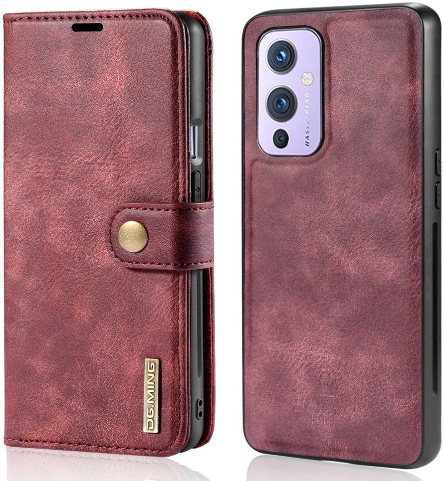 OnePlus 9 Hoesje 2-in-1 Book Case en Back Cover Rood afbeelding 5