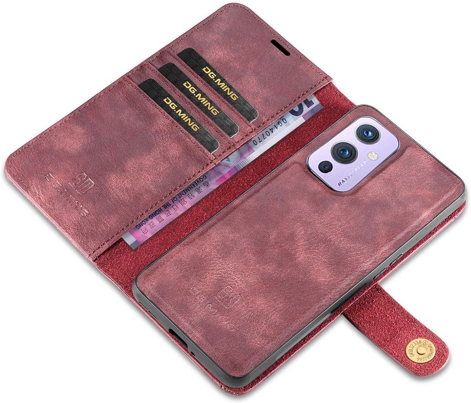 OnePlus 9 Hoesje 2-in-1 Book Case en Back Cover Rood afbeelding 2