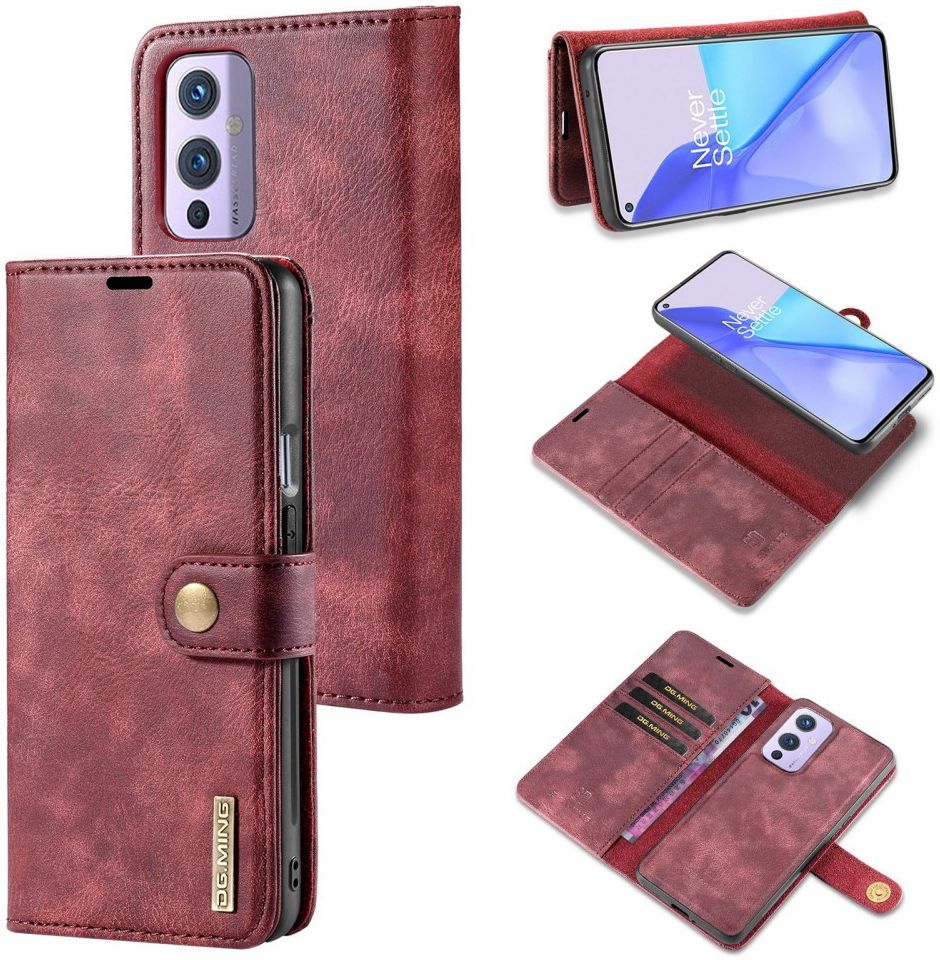 OnePlus 9 Hoesje 2-in-1 Book Case en Back Cover Rood afbeelding 6
