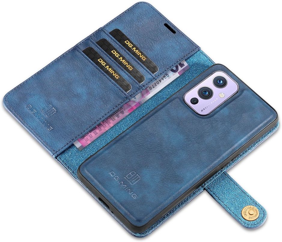 OnePlus 9 Hoesje 2-in-1 Book Case en Back Cover Blauw afbeelding 2