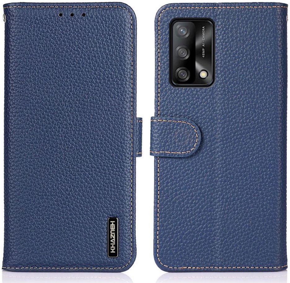 KHAZNEH Oppo A74 4G Hoesje Portemonnee Book Case Echt Leer Blauw afbeelding 6