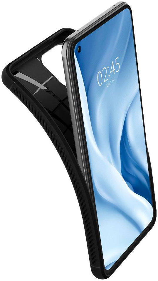 Spigen Rugged Armor Xiaomi Mi 11 Lite 4G / 5G Hoesje Back Cover Zwart afbeelding 2