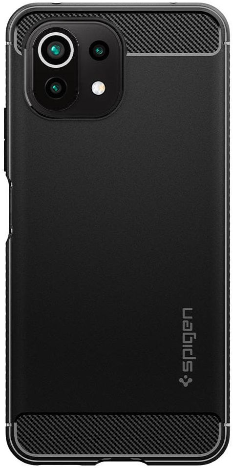 Spigen Rugged Armor Xiaomi Mi 11 Lite 4G / 5G Hoesje Back Cover Zwart afbeelding 3