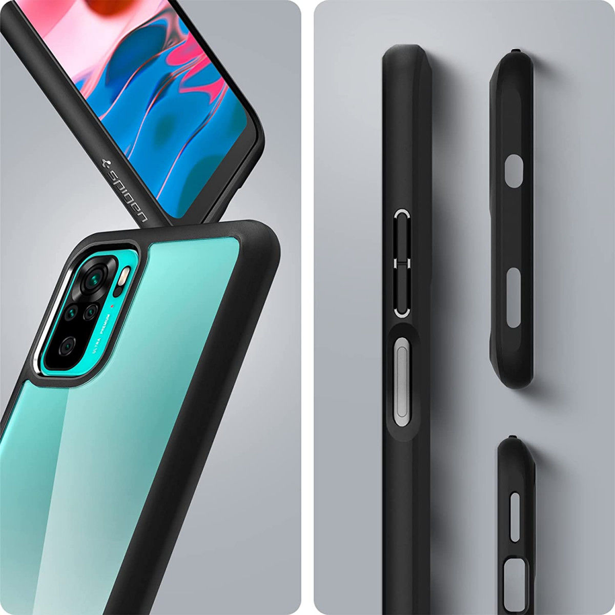 Spigen Ultra Hybrid Xiaomi Redmi Note 10 / 10S Hoesje Back Cover Zwart afbeelding 5