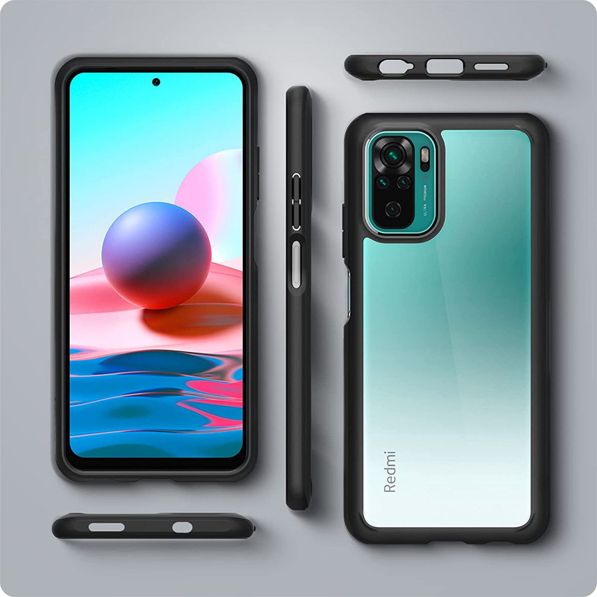 Spigen Ultra Hybrid Xiaomi Redmi Note 10 / 10S Hoesje Back Cover Zwart afbeelding 6