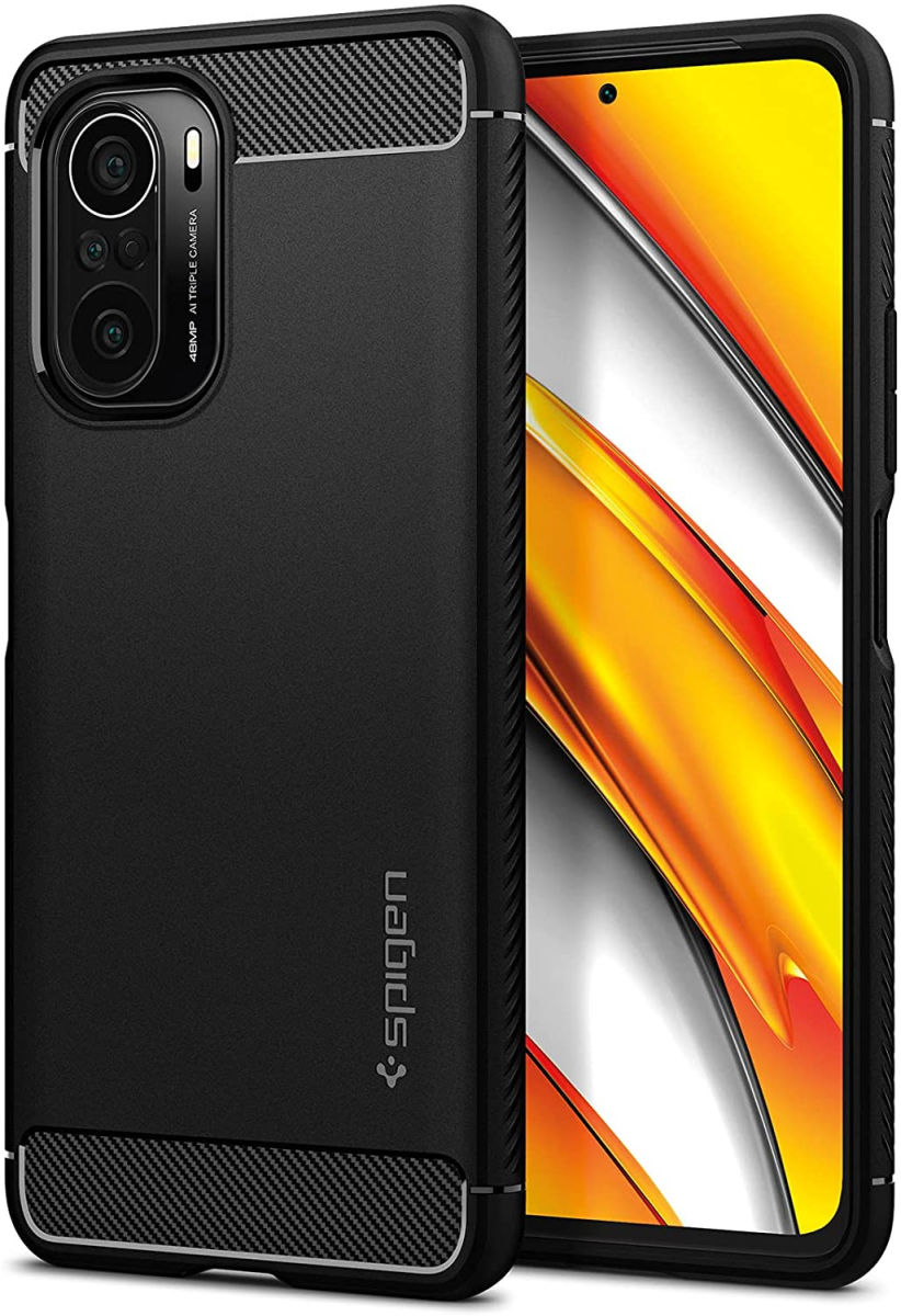 Spigen Rugged Armor Xiaomi Poco F3 / Mi 11i Hoesje Back Cover Zwart afbeelding 1