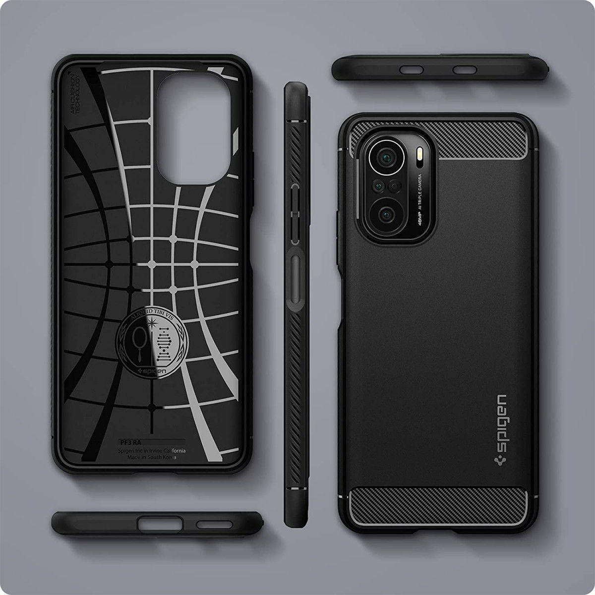 Spigen Rugged Armor Xiaomi Poco F3 / Mi 11i Hoesje Back Cover Zwart afbeelding 7