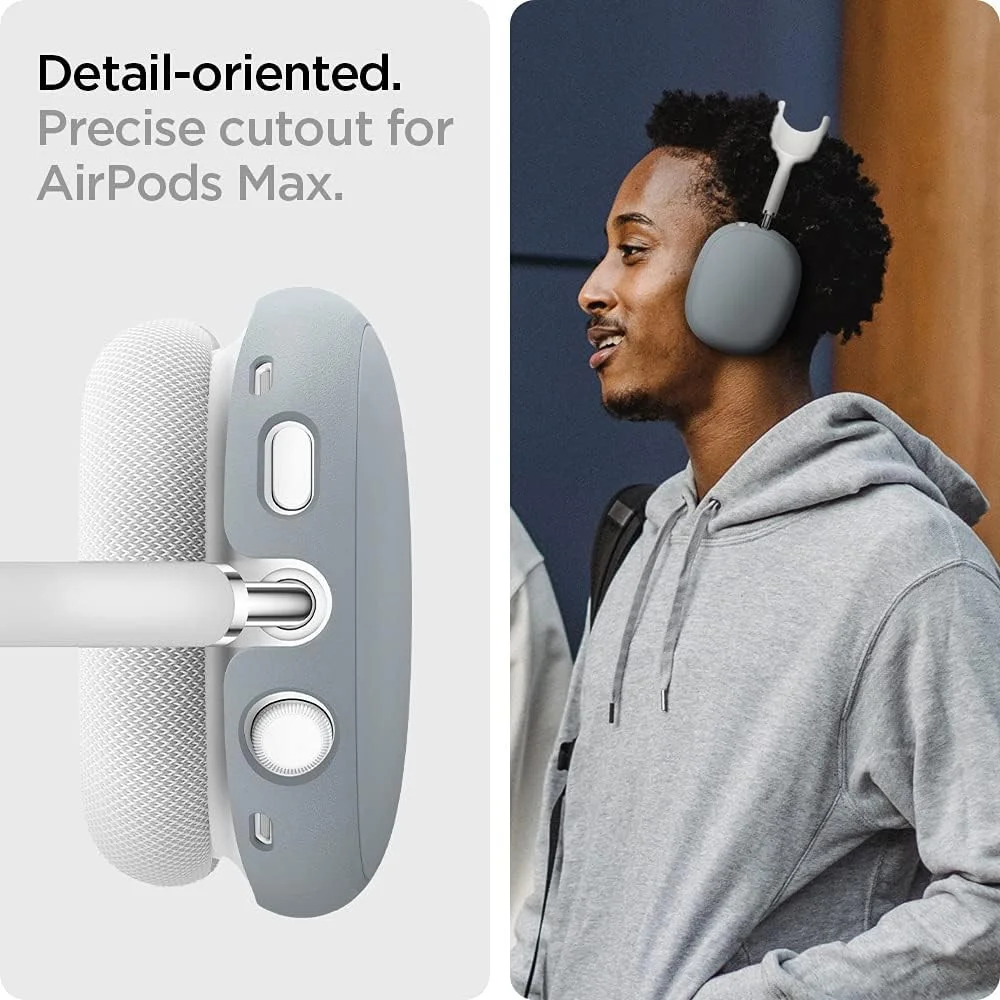 Spigen Silicone Fit Apple AirPods Max Hoesje Grijs afbeelding 5