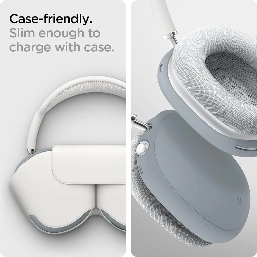 Spigen Silicone Fit Apple AirPods Max Hoesje Grijs afbeelding 7