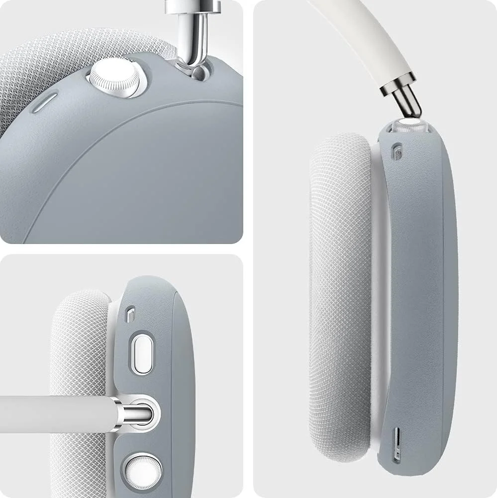 Spigen Silicone Fit Apple AirPods Max Hoesje Grijs afbeelding 2