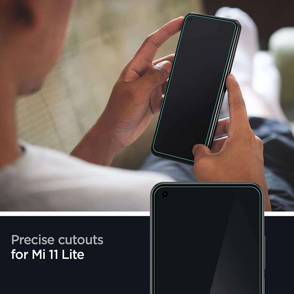 Spigen Glas.tR Xiaomi Mi 11 Lite 4G/5G (NE) Screen Protector (2-Pack) afbeelding 7