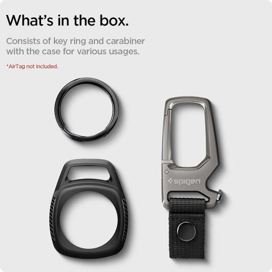 Spigen Apple AirTag Case Rugged Armor Mat Zwart afbeelding 7