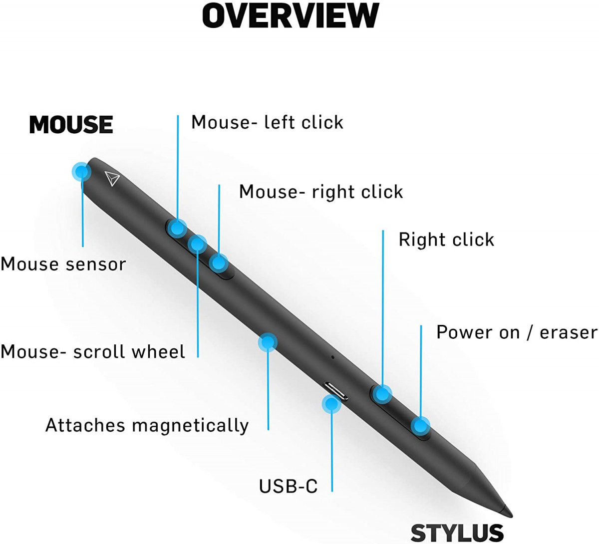 Adonit INK-M Dual Function Digitale Stylus Pen voor Microsoft Surface afbeelding 3