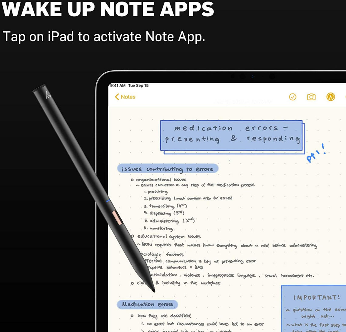 Adonit Stylus Note 2 Waterbestendige Stylus Pen Zwart afbeelding 6