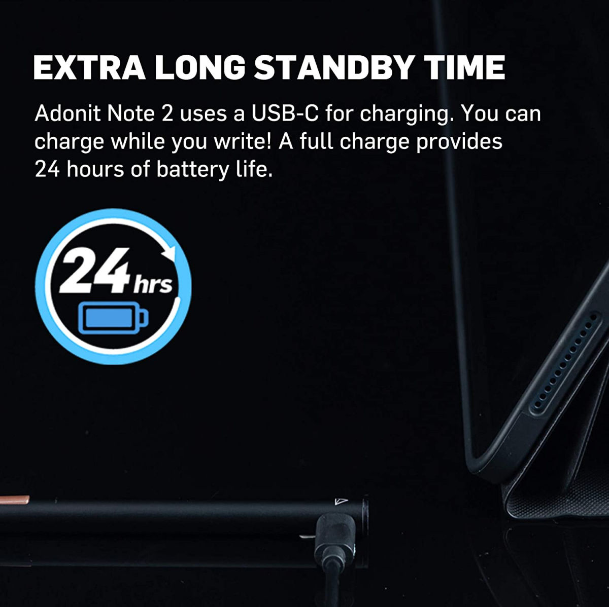 Adonit Stylus Note 2 Waterbestendige Stylus Pen Zwart afbeelding 5