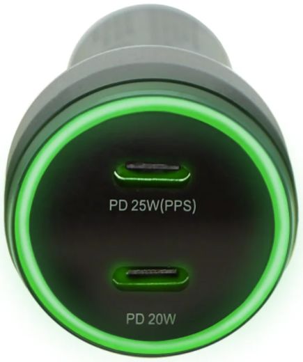 4smarts USB-C Dubbele Auto 45W Snellader Power Delivery Zwart afbeelding 2