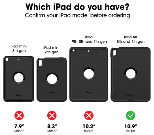 OtterBox Defender Apple iPad Air 10.9 (2022/2020) Hoes Full Protect Zwart afbeelding 3