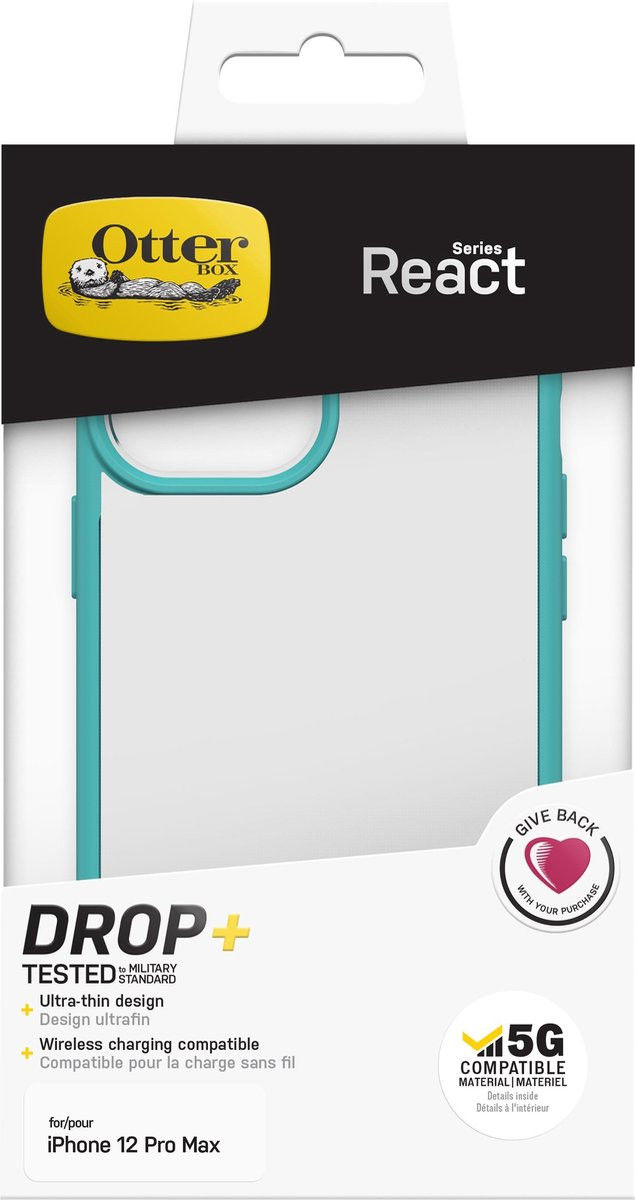 OtterBox React Apple iPhone 12 Pro Max Hoesje Transparant Blauw afbeelding 11