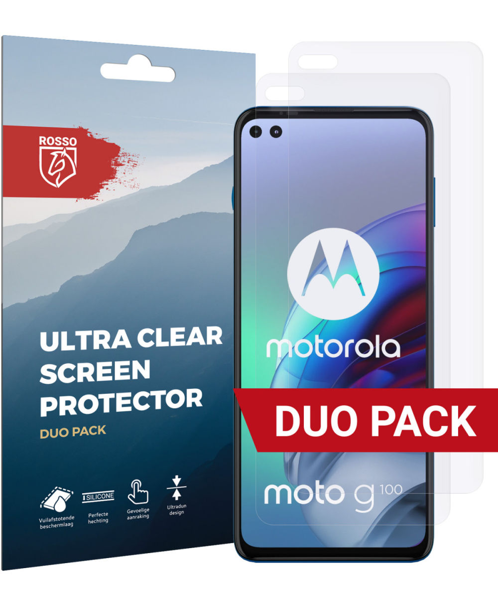 Rosso Motorola Moto G100 Ultra Clear Screen Protector Duo Pack afbeelding 1