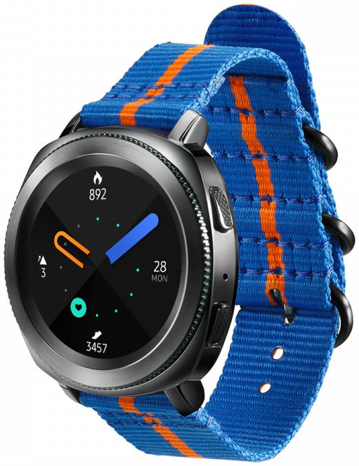 Origineel Samsung Premium Nato Universeel Watch 20MM Bandje Blauw afbeelding 1