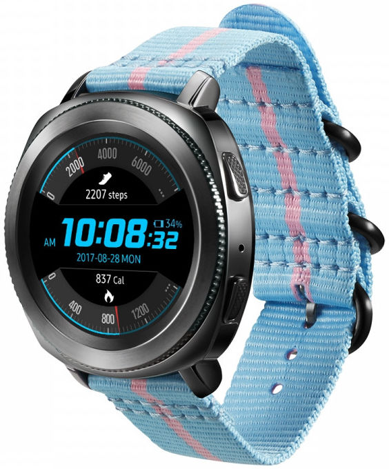 Origineel Samsung Premium Nato Universeel Watch 20MM Bandje Lichtblauw afbeelding 1