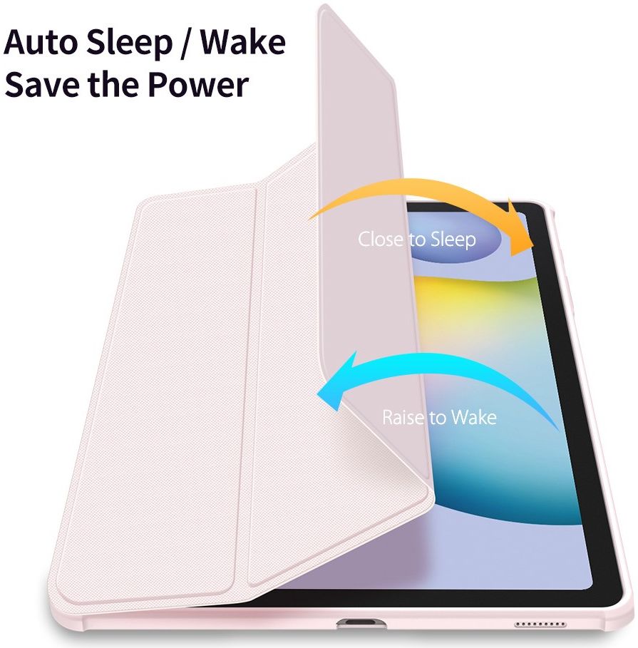 Dux Ducis Toby Samsung Galaxy Tab S6 Lite Hoes Tri-Fold Bookcase Roze afbeelding 4