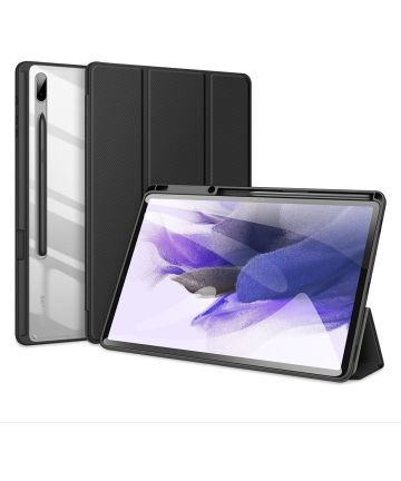 Dux Ducis Toby Samsung Galaxy Tab S7 FE Hoes Tri-Fold Book Case Zwart Hoesjes