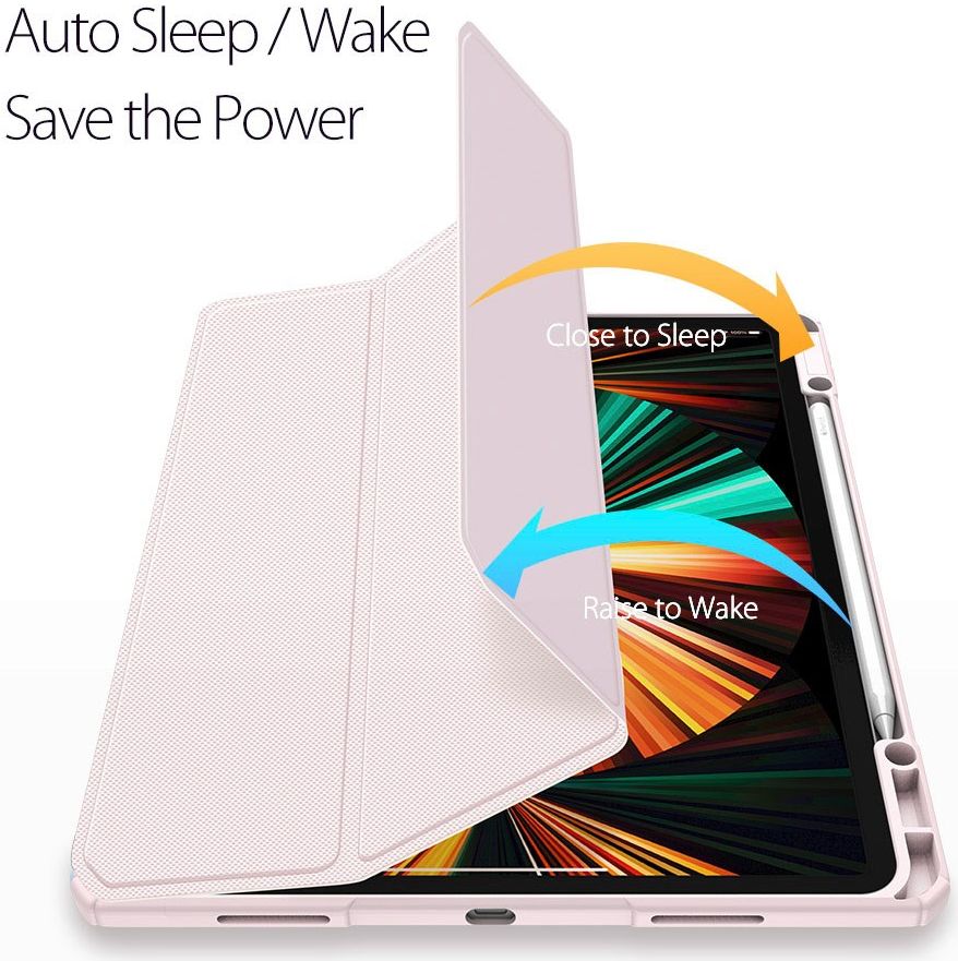 Dux Ducis Toby Apple iPad Pro 12.9 Hoes Tri-Fold Book Case Roze afbeelding 7