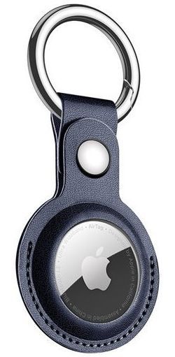 Dux Ducis Apple AirTag Sleutelhanger Kunst Leer Blauw afbeelding 2