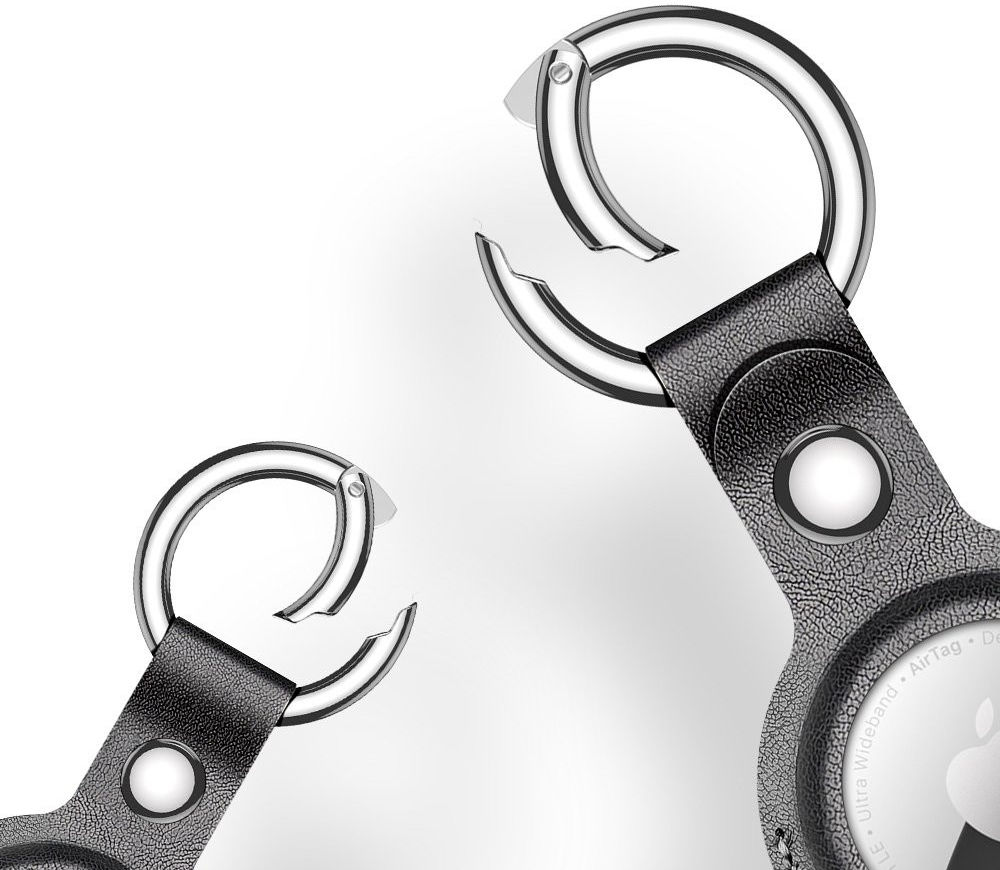 Dux Ducis Apple AirTag Sleutelhanger Kunst Leer Blauw afbeelding 4