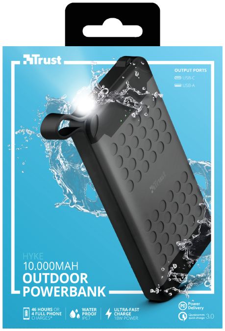 Trust Hyke Waterbestendige Fast Charge Outdoor Powerbank 10.000 mAh afbeelding 15