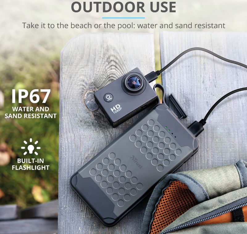 Trust Hyke Waterbestendige Fast Charge Outdoor Powerbank 10.000 mAh afbeelding 5