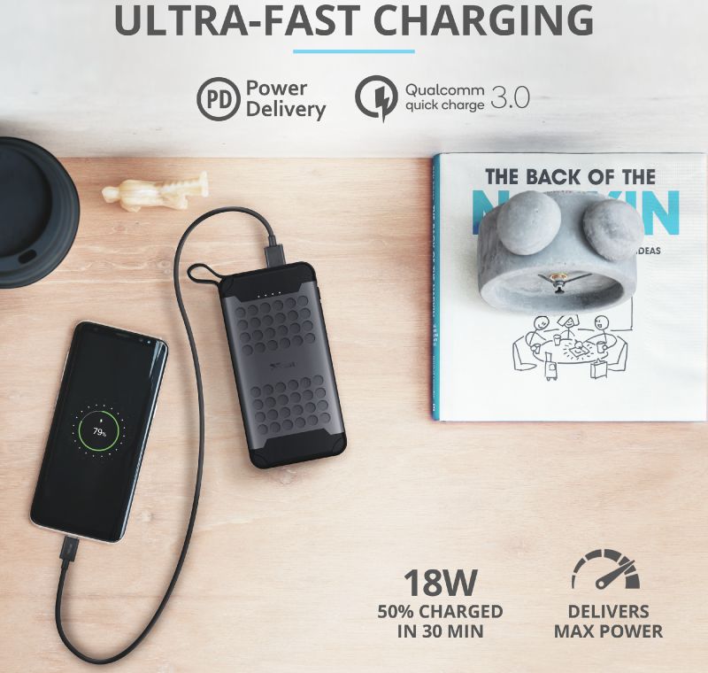 Trust Hyke Waterbestendige Fast Charge Outdoor Powerbank 10.000 mAh afbeelding 8
