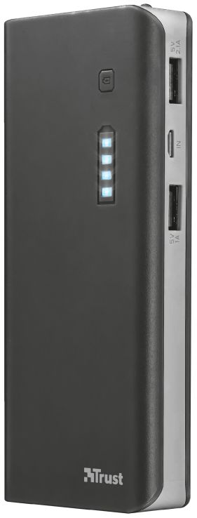 Trust Primo Powerbank 13.000 mAh met Twee Outputs 2.1A Zwart afbeelding 1