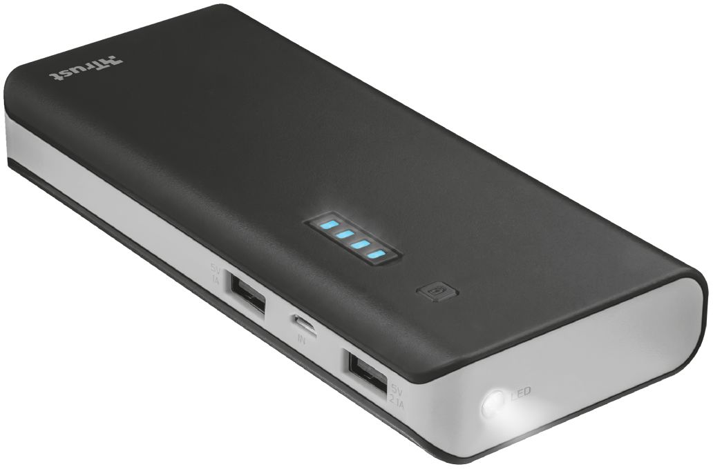 Trust Primo Powerbank 13.000 mAh met Twee Outputs 2.1A Zwart afbeelding 3
