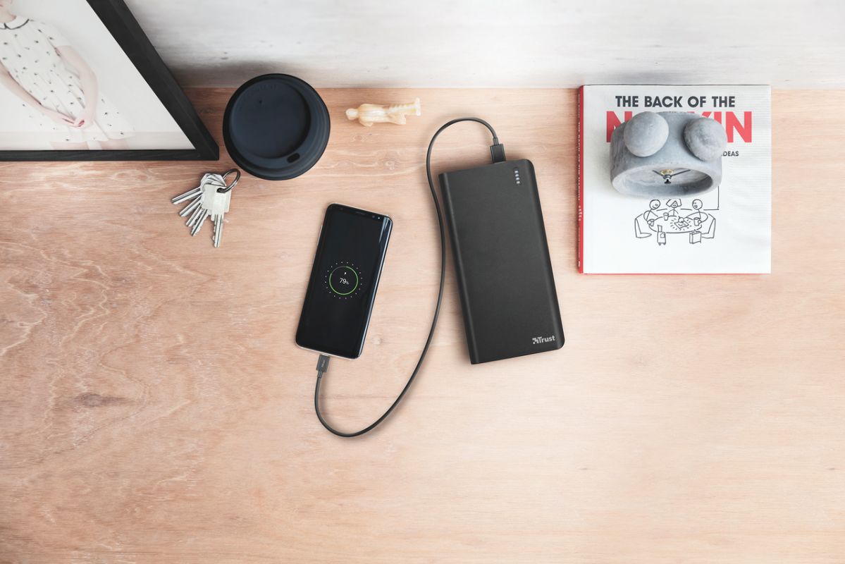 Trust Primo Powerbank 16.000 mAh met Twee USB-A Poorten Zwart afbeelding 6