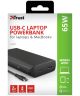 Trust Laro 65W Laptop/MacBook Powerbank 20.000 mAh USB/USB-C PD Zwart