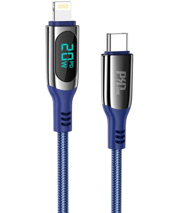 Hoco S51 20W PD USB-C naar Lightning Kabel 1.2M Fast Charge Blauw Kabels